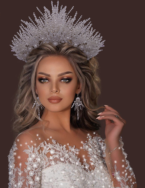 Juego De Aretes De Corona Trenzada Con Perlas De Cristal