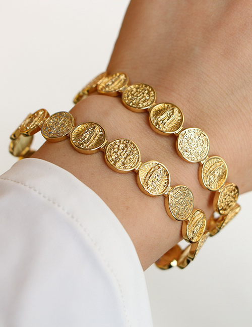 Fashion Gold Color Copper Gold Plated Geometric Open Bracelet
