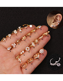 Fashion Cross Golden Micro-set Zircon Geometric Gold-plated Earrings