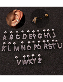 Pendientes De Hilo De Circonitas De Acero Inoxidable Con Letras