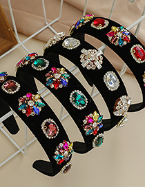Fashion Red Fabric Alloy Diamond-studded Flower Headband
