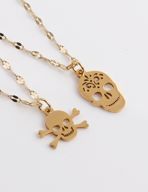Fashion 2# Halloween Stainless Steel Skull Necklace