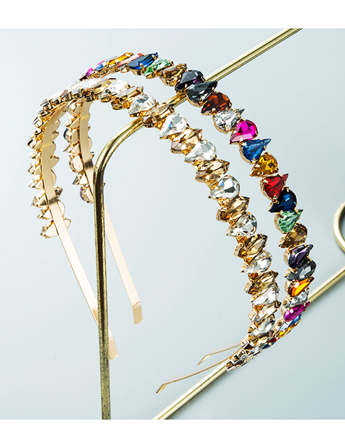 Fashion Water Drop + Horse Eye Color Alloy Diamond Drop-shaped Color Diamond Headband