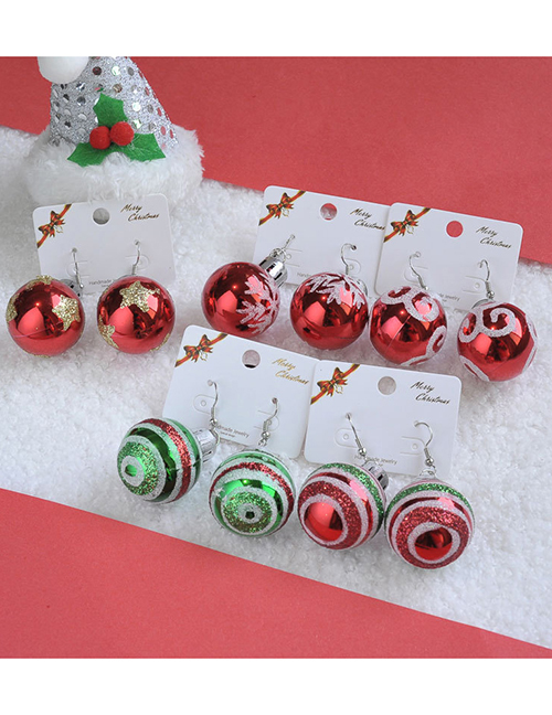 Pendientes De Bulbo De Bola Con Estampado De Copo De Nieve Navideño