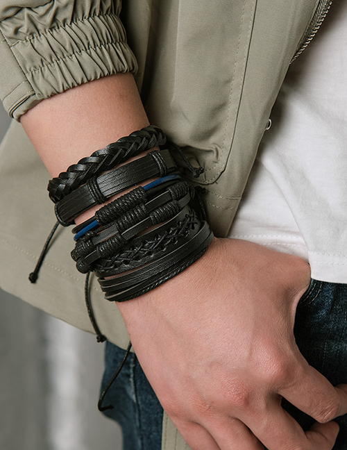 Fashion 4# Faux Leather Braided Twine Cross Strap Set