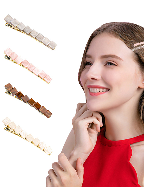 Fashion Beige Plastic Side Metal Clip