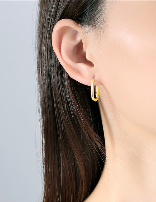 Fashion White Gold Sterling Silver Oval Earrings