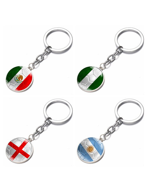 Fashion Mexican White K (12) Alloy Time Treasure Geometric Flag Keychain