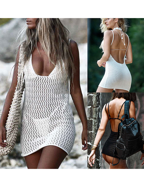 Fashion Black Acrylic Knitted Sunscreen Shirt
