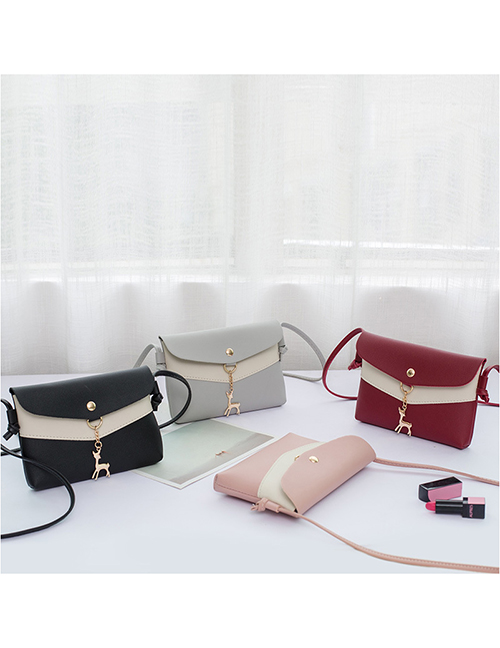 Bolso Bandolera Pu Con Solapa En Contraste
