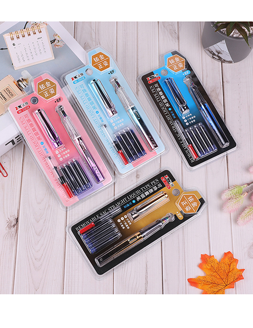 Fashion 5175 (3 Packs) Plastic Geometric Interchangeable Ink Sac Pen Set