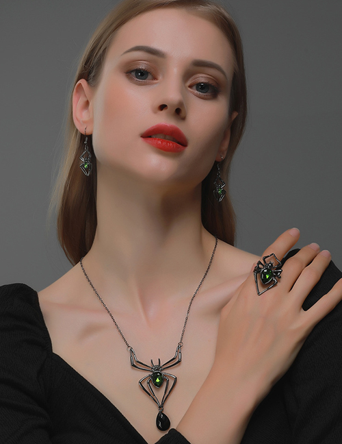 Fashion 03 Necklace #6077 Alloy Diamond Spider Necklace