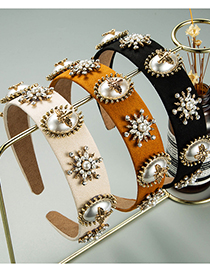 Fashion Brown Bee Inlaid Rhinestone Pearl Headband