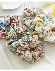 Fashion White Floral Large Intestine Hair Tie