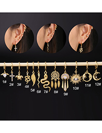 3# Metal Diamond Geometric Piercing Earrings [single]