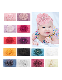 Fashion Navy Blue Children's Flower Soft Nylon Headband