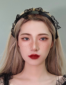 Fashion Black Halloween Butterfly Tassel Headband