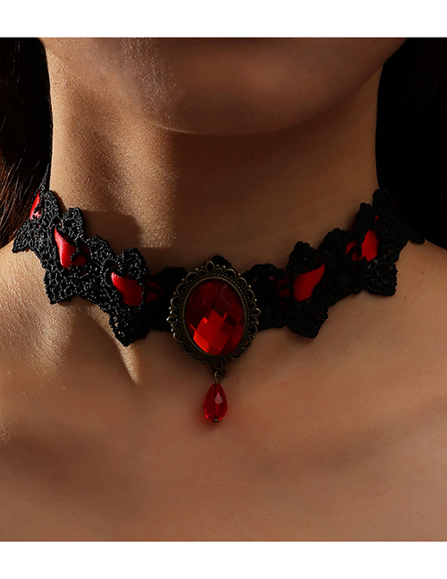 Fashion Purple Halloween Lace And Diamond Neckband