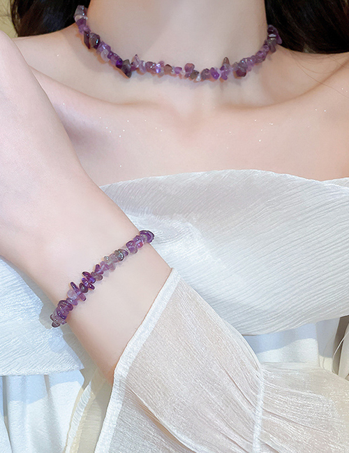 Pulsera Con Cuentas De Piedras Irregulares