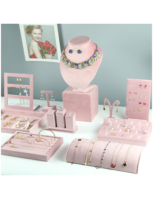 Fashion 24 Hole Stud Plate Flannel Geometric Display Stand