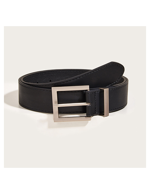 Fashion 3.3 Pearl Pin Buckle (black) Alloy Square Buckle Wide Belt