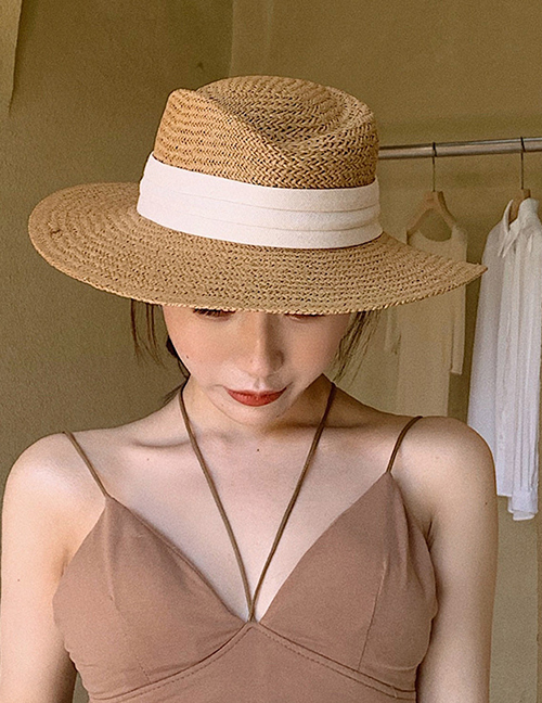 Fashion Lagoon Ribbon Straw Big Brim Sun Hat