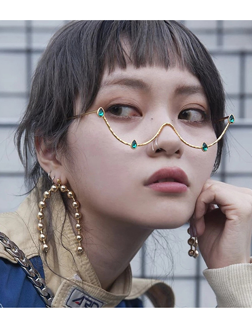 Montura De Gafas Sin Lentes Con Tachuelas De Diamantes De Metal