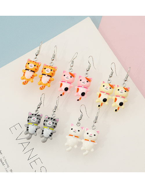Fashion White Resin Cartoon Animal Earrings