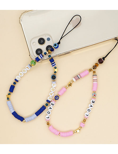Fashion B Polymer Alphabet Beaded Phone Lanyard
