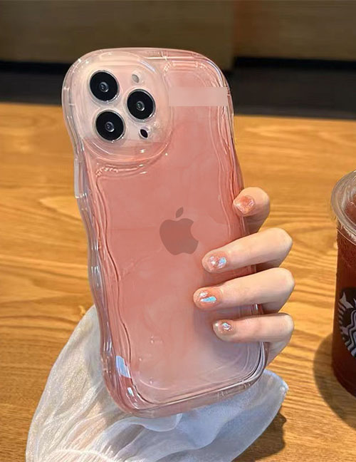 Fashion Apple 13 Pink Blooming Wave Pattern Tpu Smudged Wavy Iphone Case