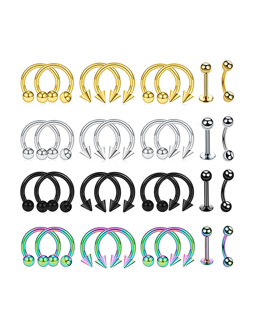 Titanium Steel Geométrico Round Pinte Pinción Lip Labor