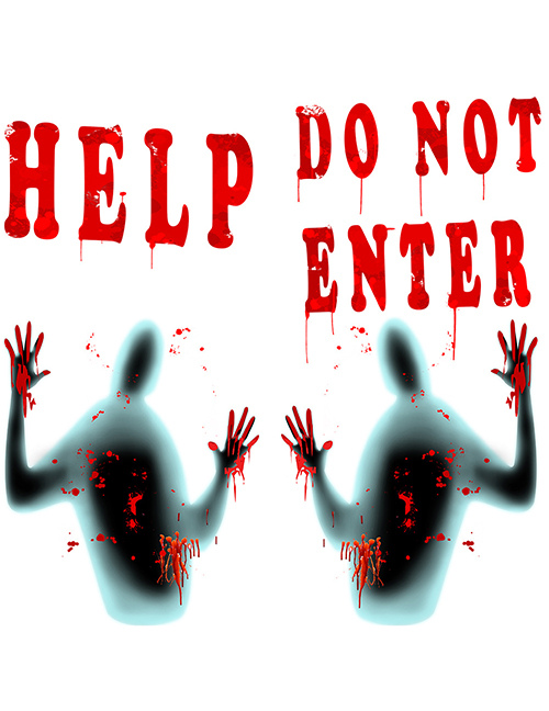 Fashion Ksw13l-2 Bloody Handprint Silhouette Wall Sticker