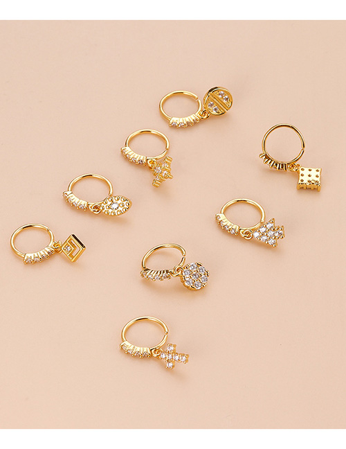 Fashion Gold 2# Titanium Steel Inlaid Oval Possibilities