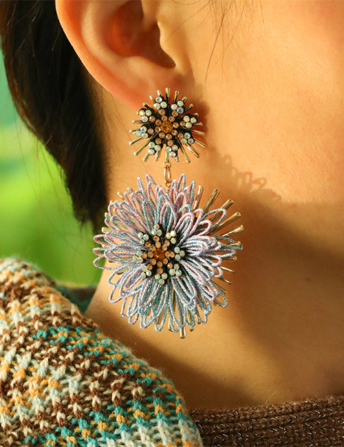 Fashion 2# Glitter Flower Earrings
