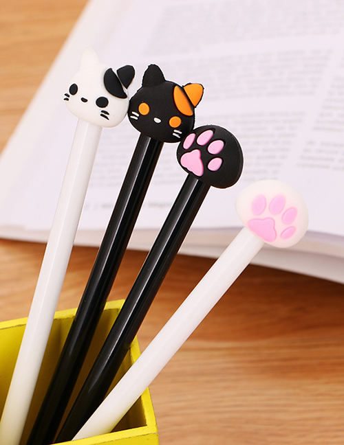Fashion White Cat Paw Plastic Cartoon Cat Cat Paw Gel Pen
