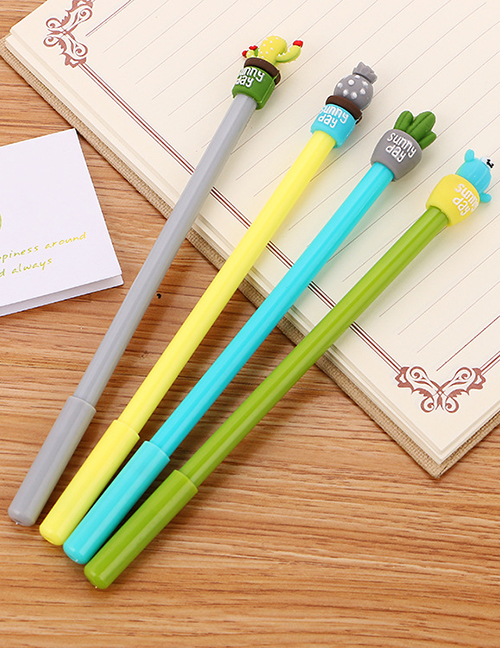 Fashion Grey Cartoon Cactus Gel Pen