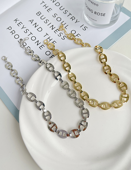 Fashion Silver Alloy Pig Nose Chain Necklace