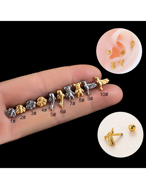 Fashion 3# Titanium Steel Geometric Piercing Stud Earrings