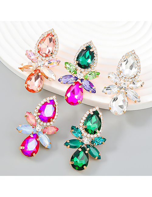Aretes De Aleación Con Diseño Geométrico De Diamantes Colgantes