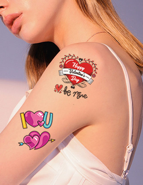 Fashion 1# Cartoon Heart Flower Arm Tattoo Sticker