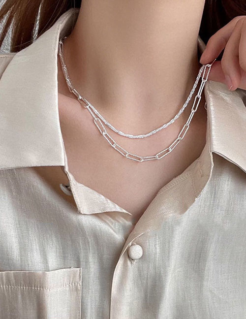 Fashion 3# Metal Geometric Chain Necklace