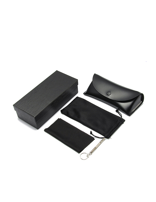 Fashion Black Knitted Bag Knitted Beam Mouth Glasses Bag
