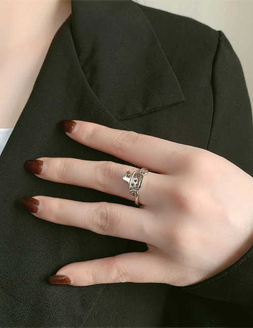 Fashion Silver Pure Copper Pumpkin Ring