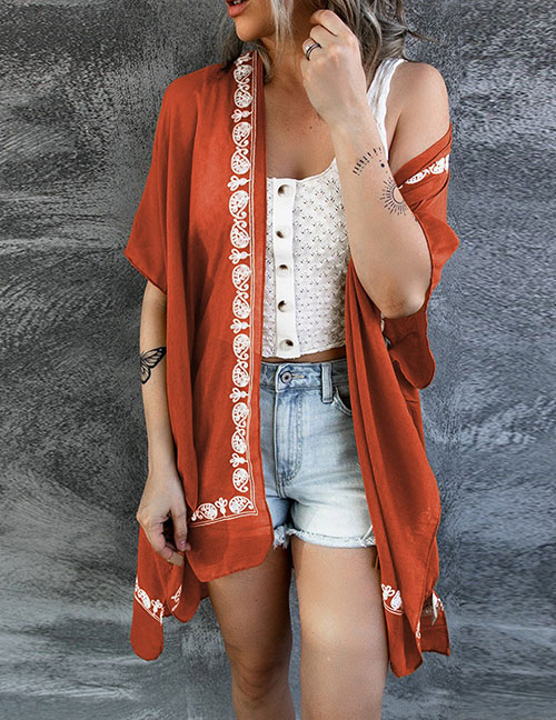 Blusa De Protección Solar Con Patrón De Gasa