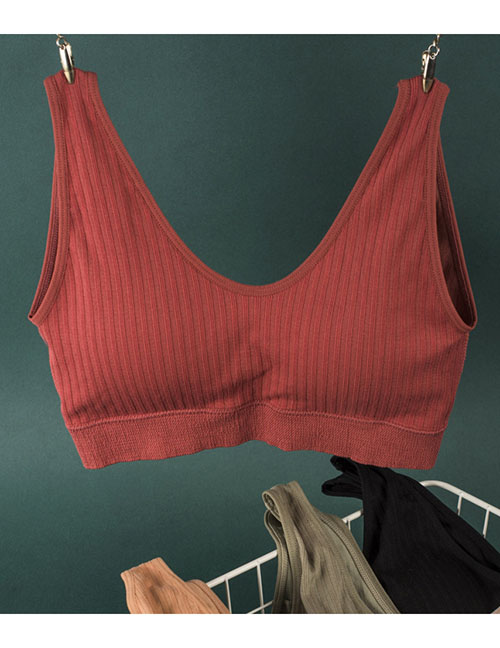 Fashion Gallon Black Nylon Vertical Stripe V-neck Camisole Vest