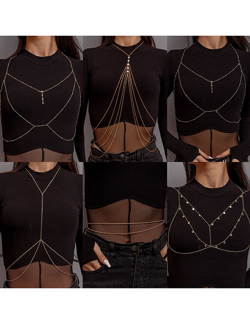 Fashion 2# Alloy Geometric Chain Body Chain