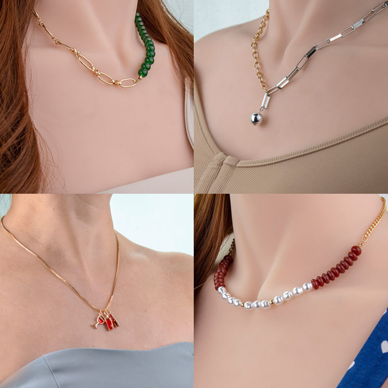 Fashion 2# Alloy Geometric Chain Necklace