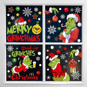 Pegatinas Electrostáticas Geométricas De Pvc Para Ventanas Navideñas.