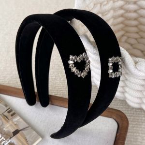 Fashion B Square Rhinestone Velvet Square Diamond Headband
