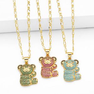 Collar De Oso De Diamantes De Cobre